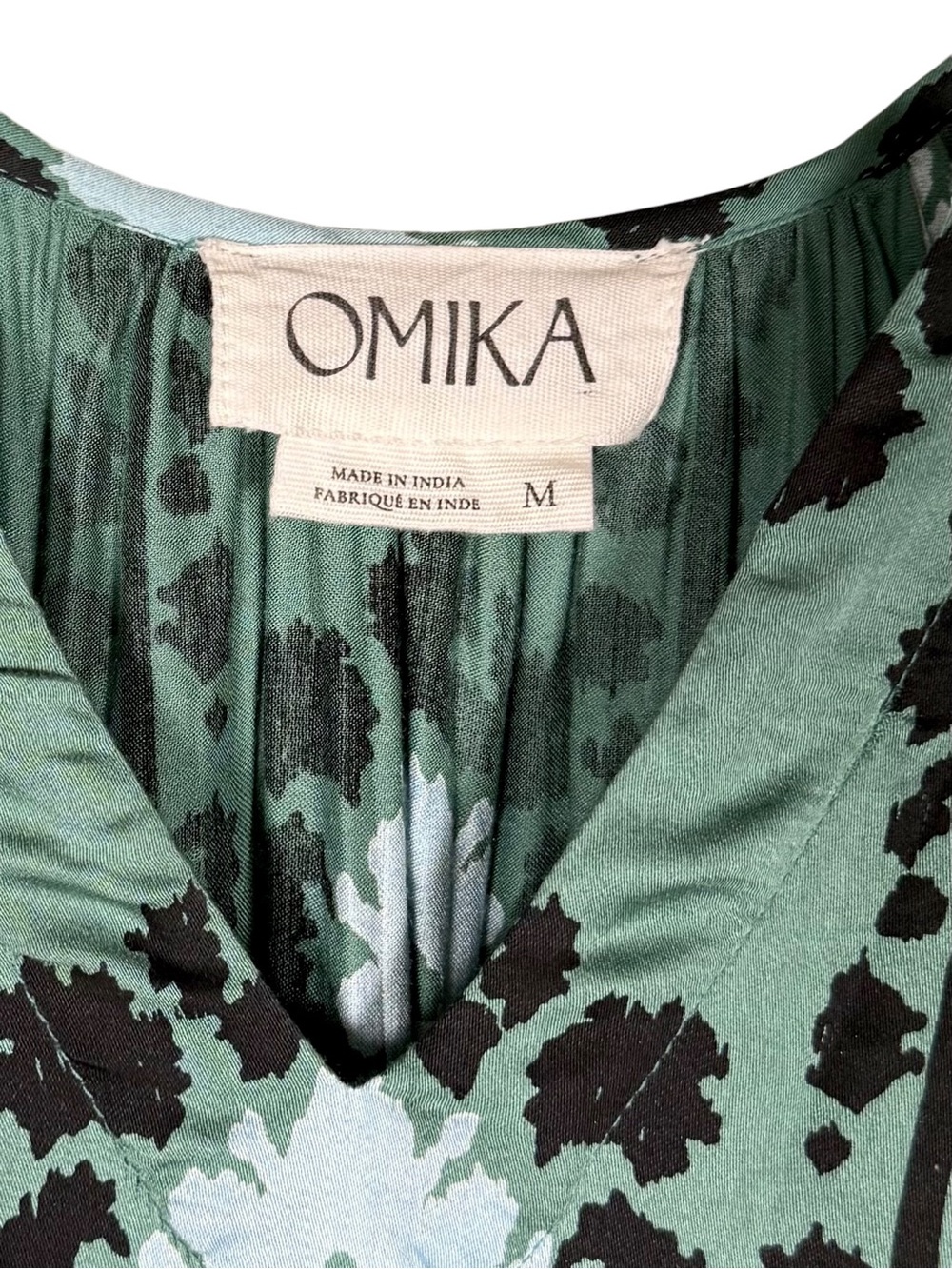 Omika Size M Lisha Riviera Maxi Dress Emerald Green Floral Print - Picture 7 of 8